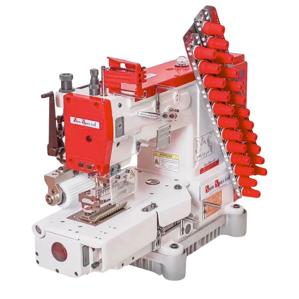 Máquina Costura Industrial Elastiqueira Cilíndrica 12 Agulhas SSTC118-12064-DP-H-SU Sun Special