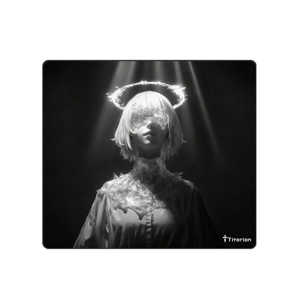 Mouse Pad Gamer Poron Control + Rigel 49x42 Profissional Premium Preto Vermelho - Titorion