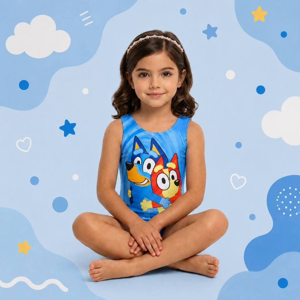 ✨ Body Infantil Bluey Bingo Azul Fofo e Divertido 🐶