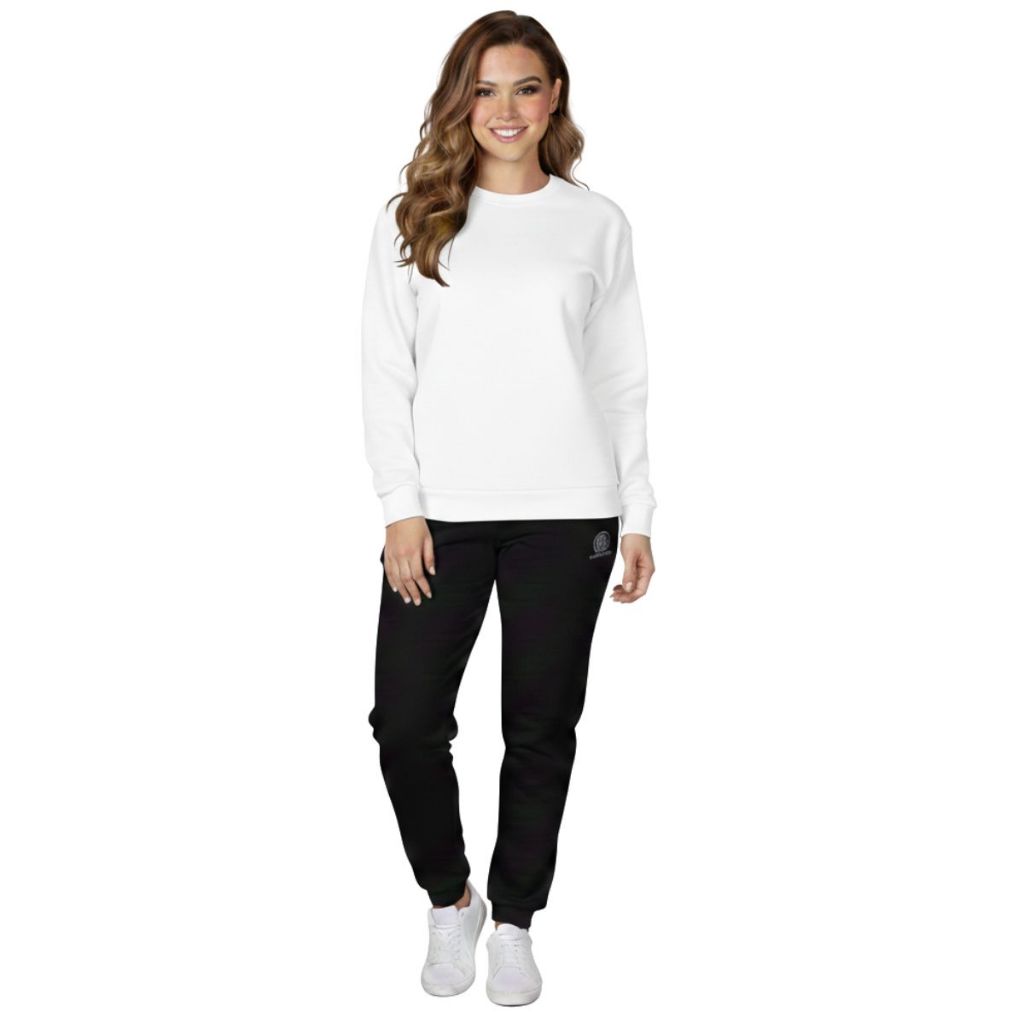 Conjunto Feminino Moletom Flanelado Jogger Premium Com Capuz Quente Casual Elegante Confortável