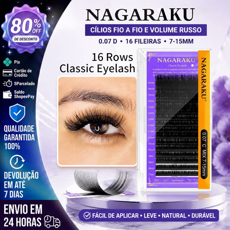 Cílios Nagaraku FIO a FIO E Volume Russo Original 0.07 D(envio imediato)