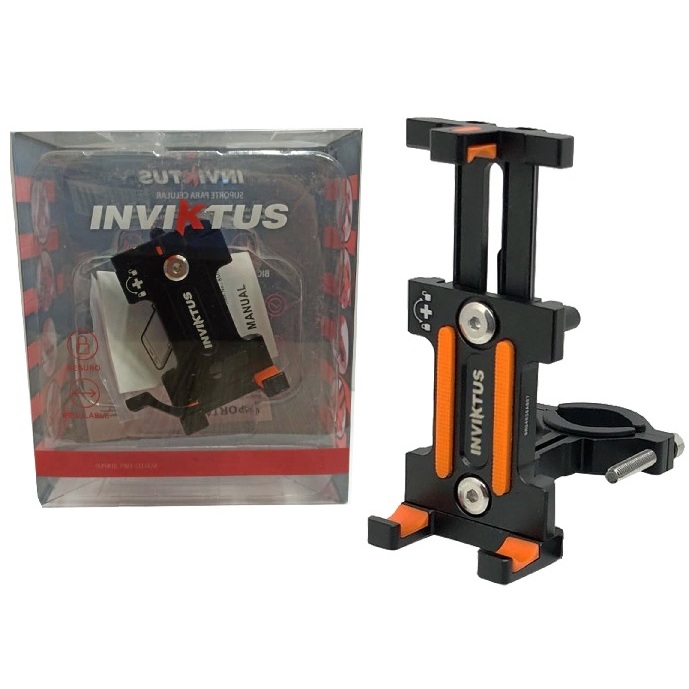SUPORTE GUIDÃO BIKE PARA CELULAR UNIVERSAL INVIKTUS ALUMINIO