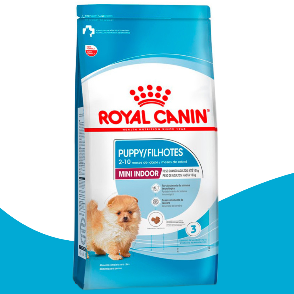 Royal Canin Ração Cães Mini Indoor Puppy Filhote Mix 1 Kg