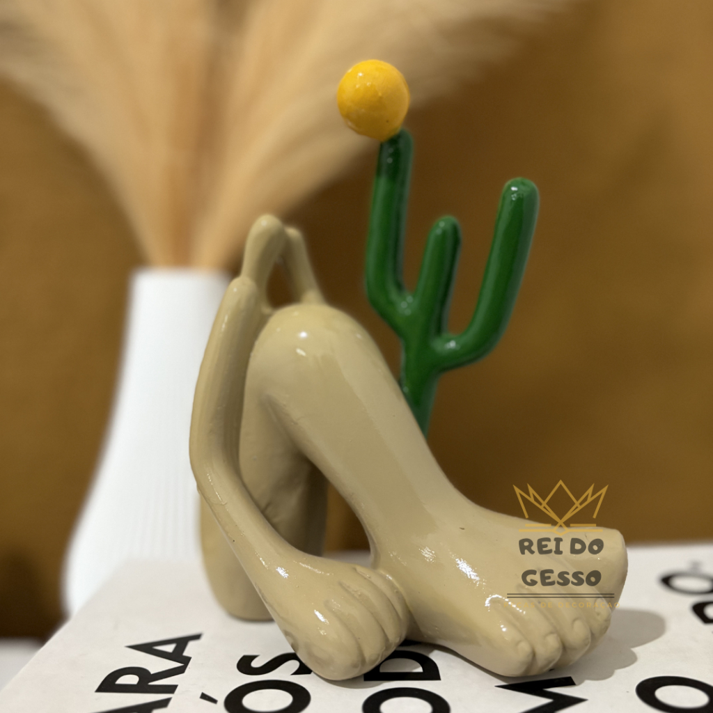 Escultura Abaporu P Arte Moderna Inspirada em Tarsila do Amaral Decoração em Gesso Artístico