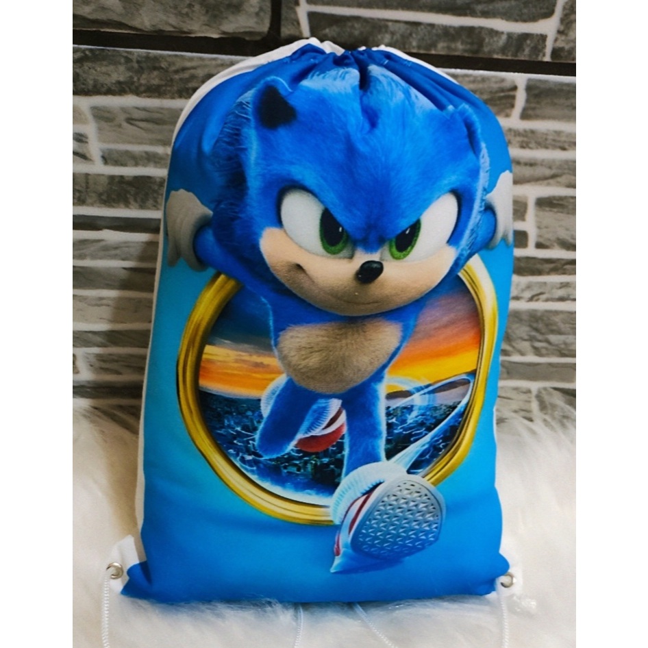 Mochilinhas do Sonic - Aniversário - Sacochila - Bolsa para Doces - Lembrancinha - Festa Infantil