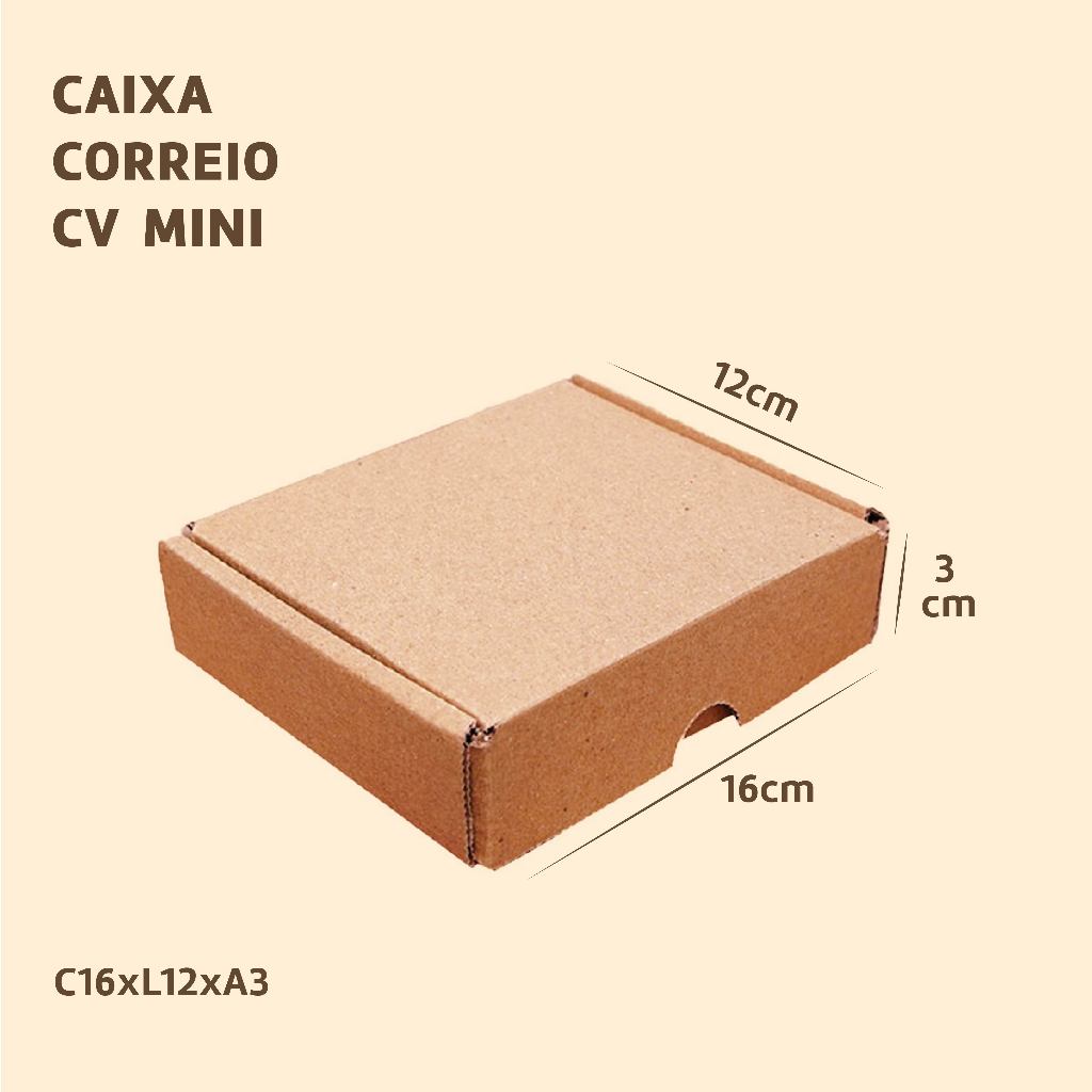 25 Caixa de Papelão Mini Envios 16x12x3 Embalagem Pequena Sedex Correios Para E-commerce Kraft Forte