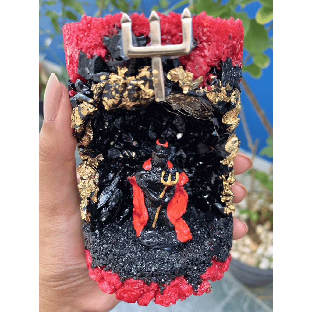 Gruta Oratória Exu Tranca Rua Porta Vela Umbanda Altar Religioso Luxo