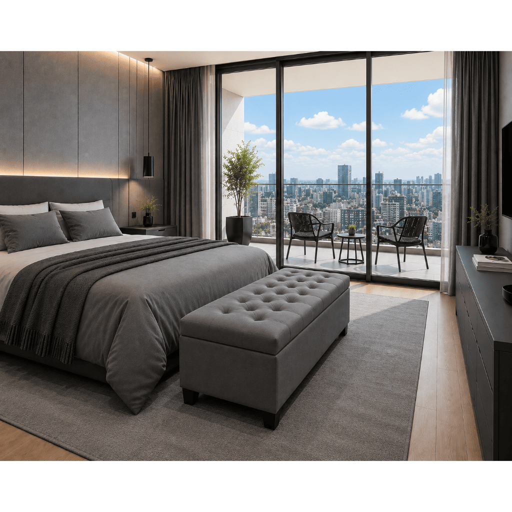 Bau Casal 120cm Calçadeira Sapateira Puff Baú Capitonê Organizador Quarto Sala Pé da Cama