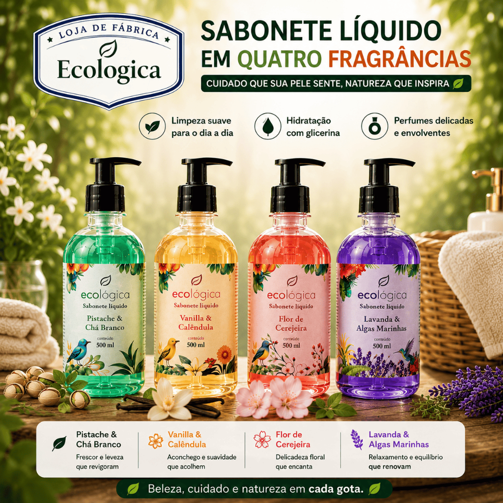 Sabonete Líquido 500ml Perfumado Hidratante para Corpo, Rosto e Mãos - Espuma Cremosa Sabonete Corporal - Envio Imediato
