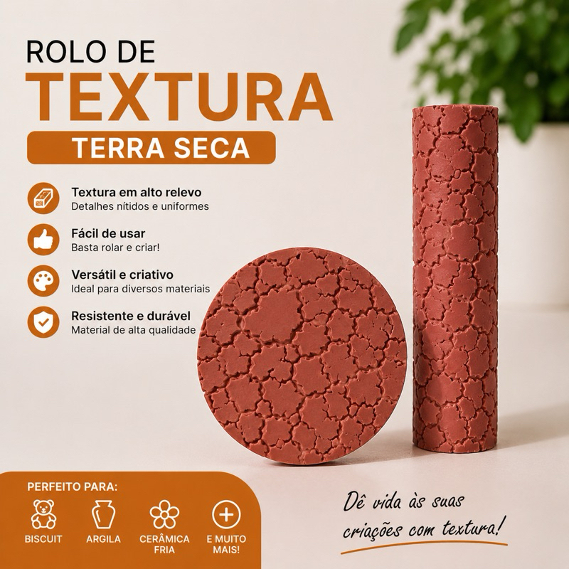 Rolo de Textura Marcador Artesanato Biscuit Argila Cerâmica Fria Modelagem Estampado Terra Seca
