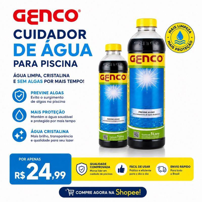 GENCO CUIDADOR DE ÁGUA PARA PISCINA - LIMPEZA E MANUTENÇÃO SEMANAIS