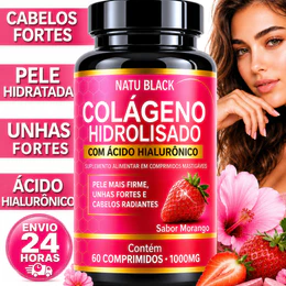 Colageno Hidrolisado Tipo I com Acido Hialuronico 60 Comprimidos -  POTE PARA 30 DIAS USO