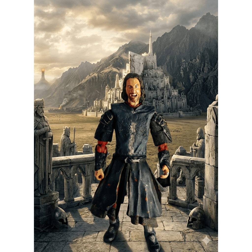 Boneco Aragorn Pelennor Fields – Senhor dos Anéis – ToyBiz 2003