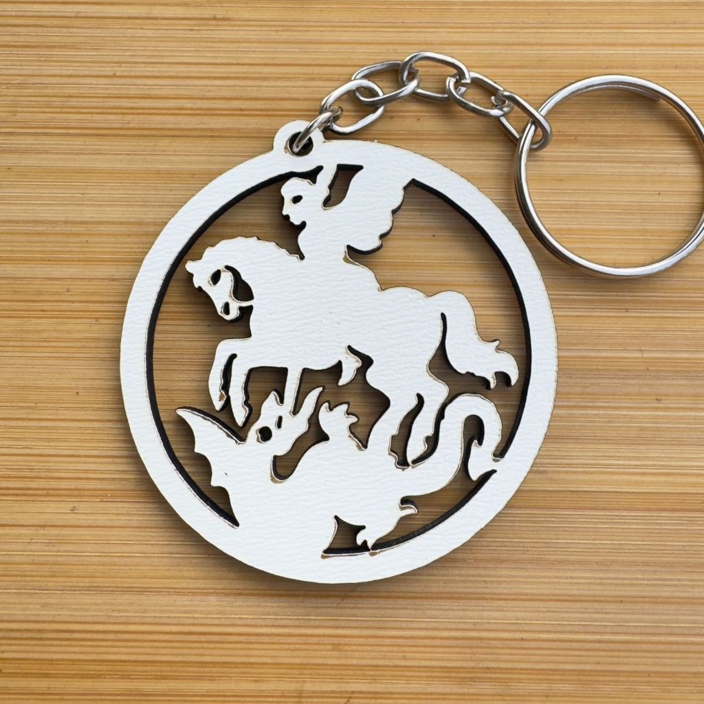 Kit Chaveiro São Jorge MDF Personalizado Lembrancinha Religiosa Lembrancinha em MDF
