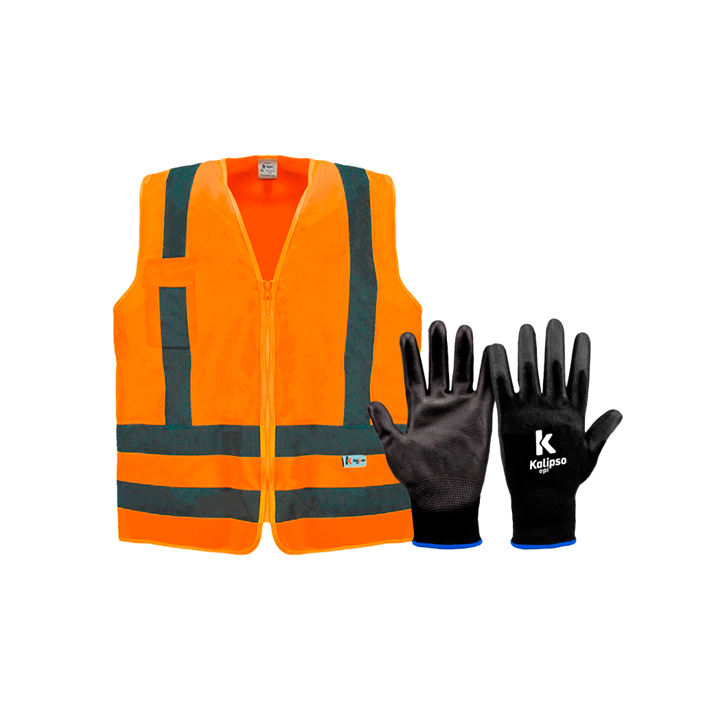 Kit Epi para Entregador Mercado Livre Shopee Amazon Colete Luva Laranja e Amarelo