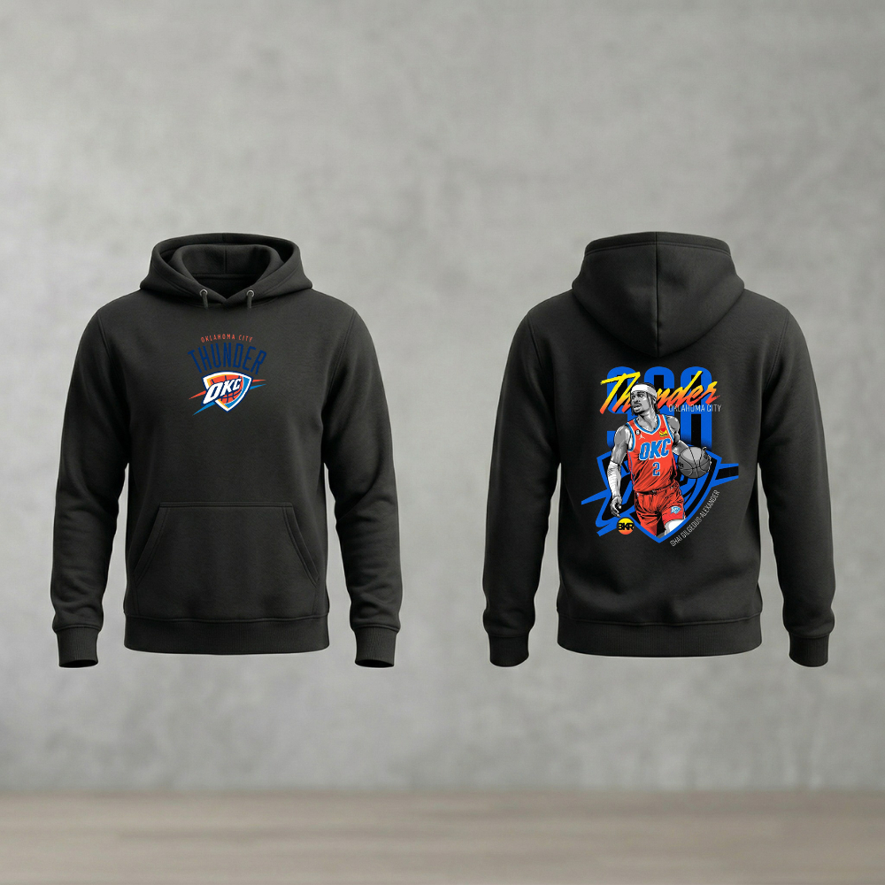 Moletom Canguru OKC Shai Basquete Lançamento Com Capuz Unissex Inverno Blusa de Frio Casaco Cores Novas