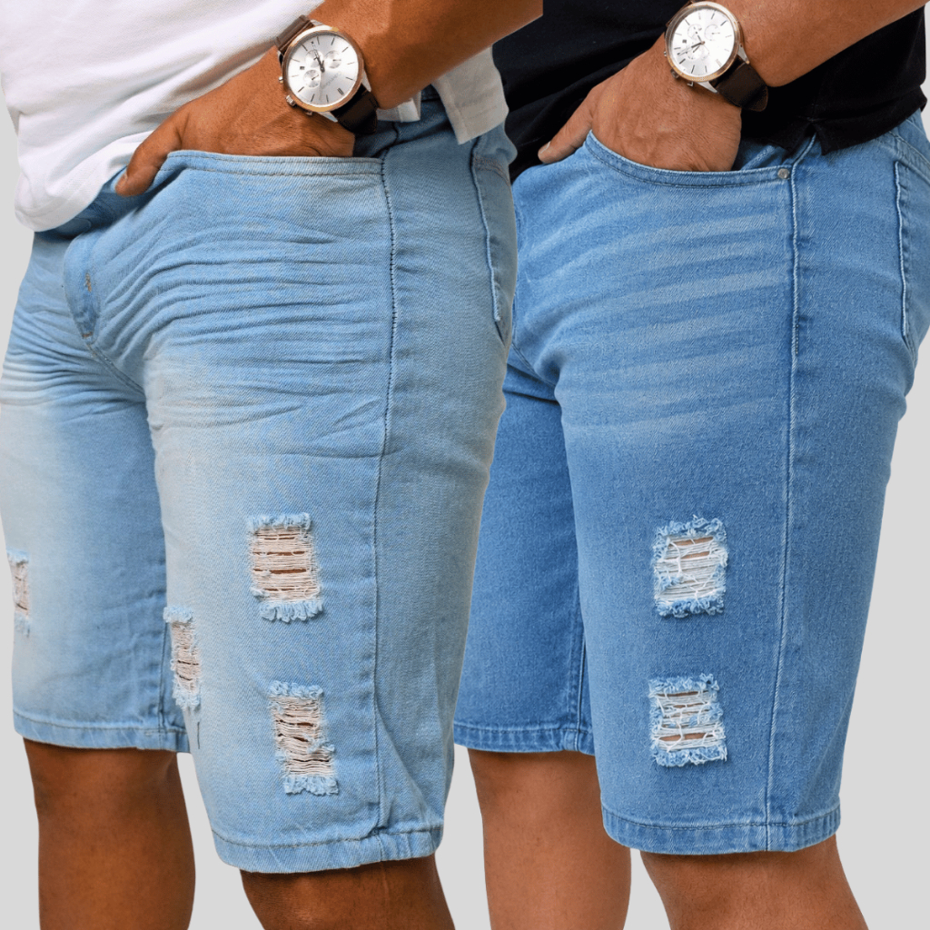 Bermuda Masculina Jeans 100% Algodão Reta Tradicional | Confortável Premium - Promoção Imperdível Dia dos Pais 