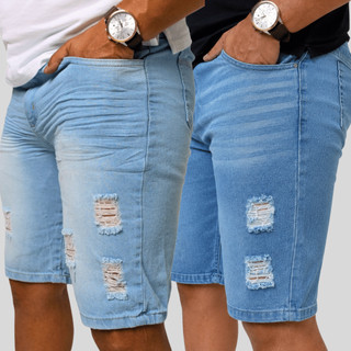 Bermuda Masculina Jeans 100% Algodão Reta Tradicional | Confortável Premium - Promoção Imperdível Dia dos Pais 