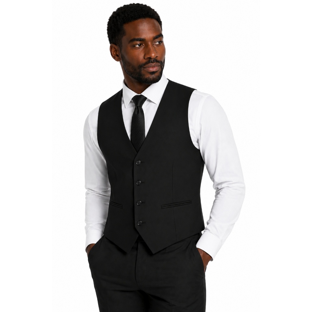 Colete Social Masculino Slim Oxford Premium 4 Botões | Ajustável Elegante Festas em Várias Cores