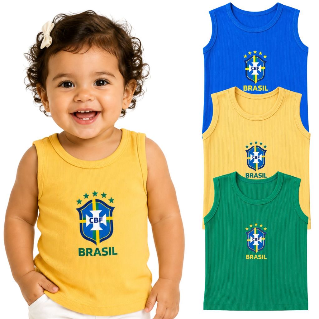 Blusa do Brasil Para Bebê Menina Blusinha Infantil Malha Canelada  Conforto e Estilo  Envio Imediato