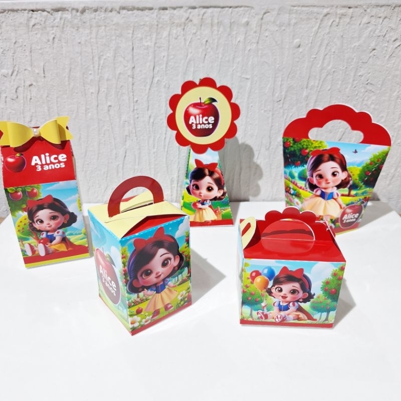 Kit Caixinhas Personalizadas - BRANCA DE NEVE CUTE - BABY - Personalizados - Caixinhas - Aniversario - Lembrancinhas