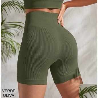Shorts Fitness Canelado Academia Zero Transparencia Feminino Premium Sport Sem Costura Academia Bermuda