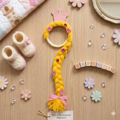 Tiara Infantil Princesa Rapunzel Com Trança Aniversário Mesversário Fantasia