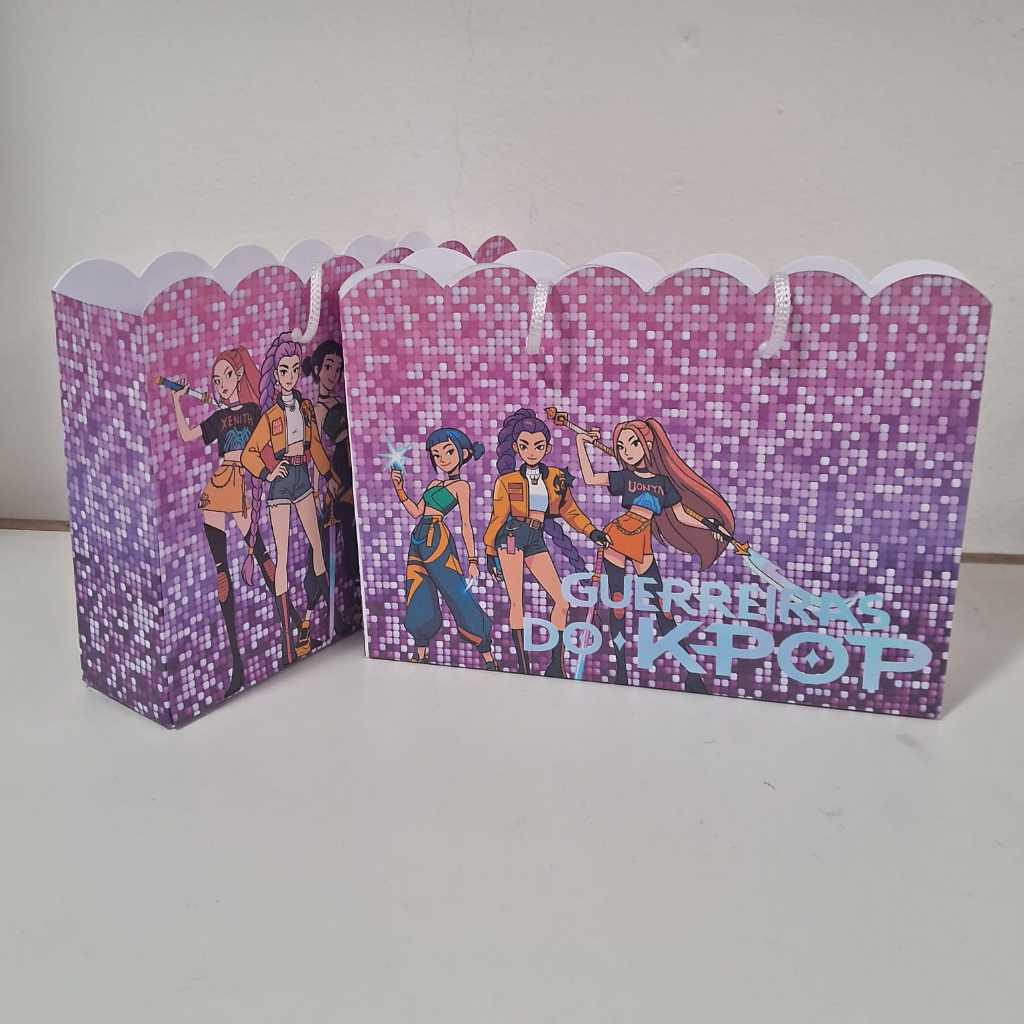 Sacolinha Personalizada GUERREIRAS DO K-POP  - Festa Lembrancinhas Mimos Aniversário – Todos os temas