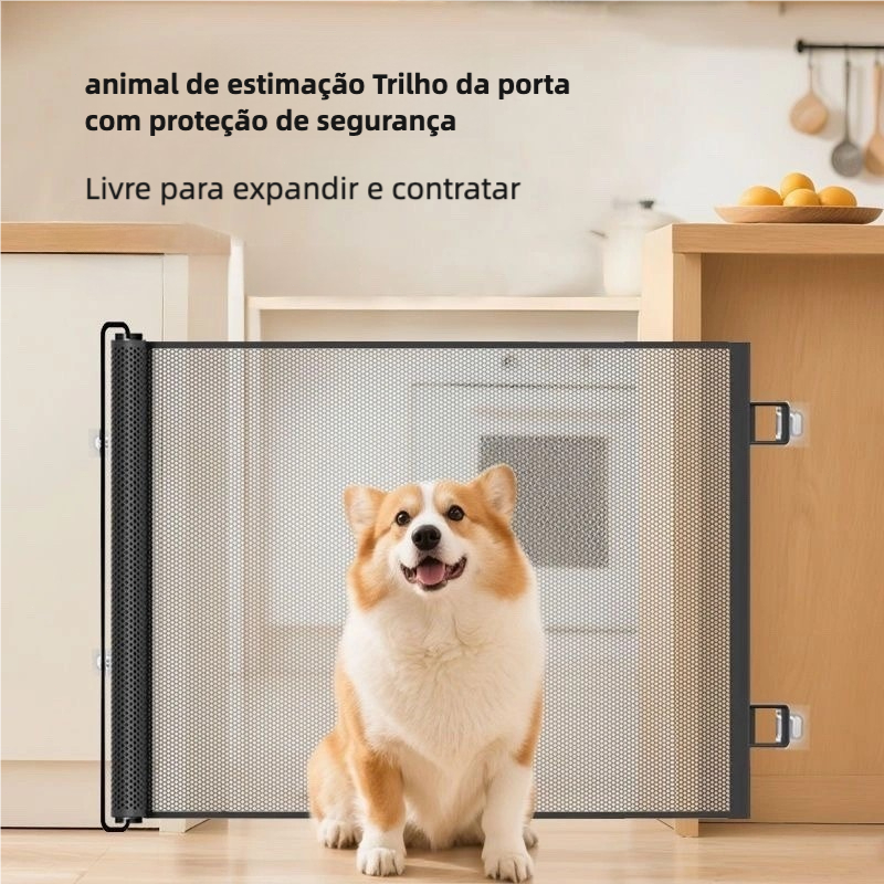 PROMOÇÃO! Tela Portão Barreira Separador de Proteção para Cachorro Gato Bebê Cerca Ajustável Anti-pulo Tela Pet Retrátil