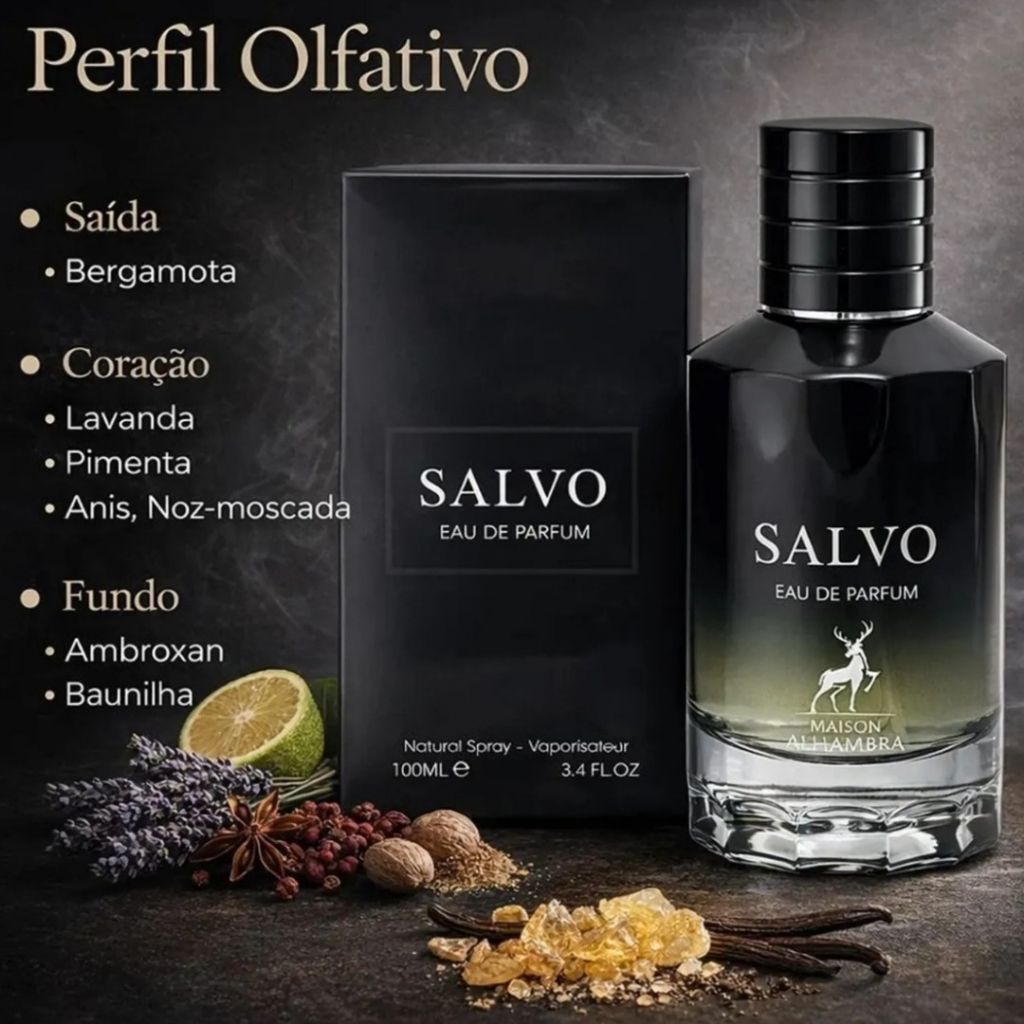 Perfume Arabe Alhambra SALVO  100ml- Original Importado