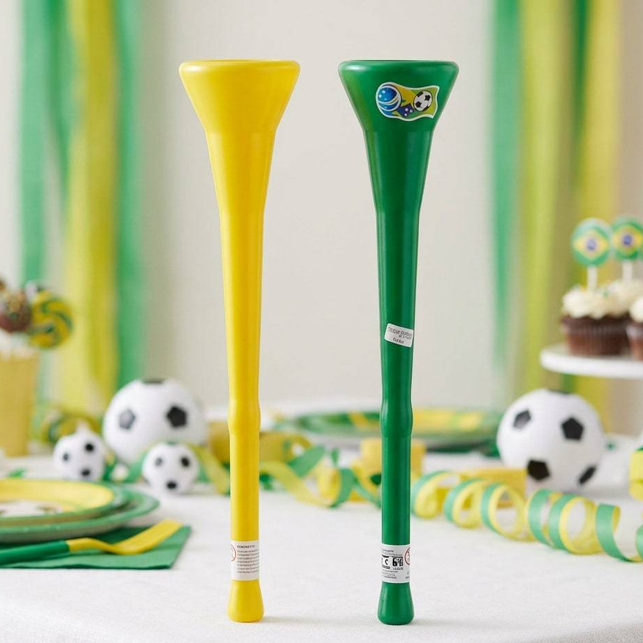Kit 2 Cornetas Vuvuzela Torcida Brasil Copa Do Mundo Verde E Amarela