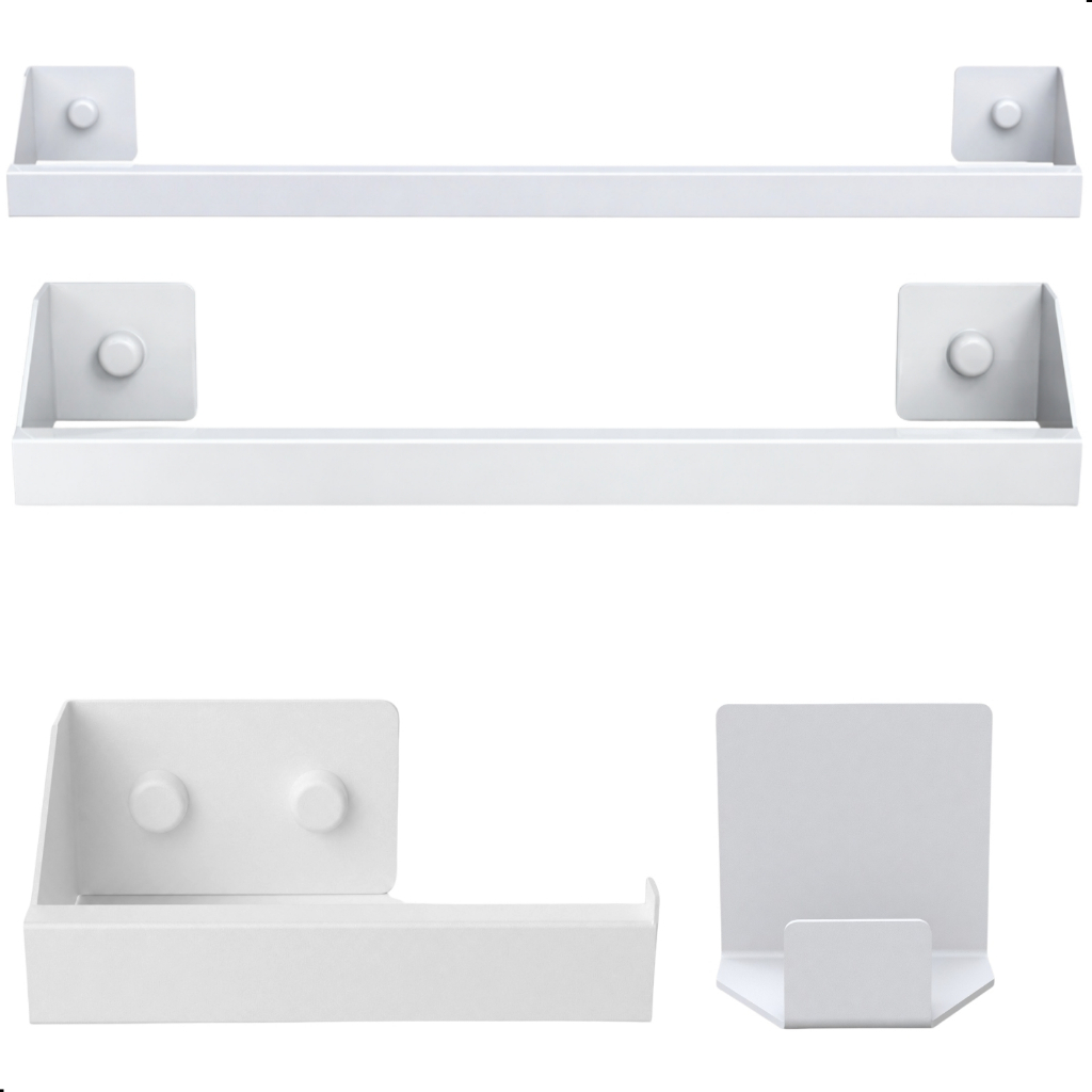 Kit Acessórios Para Banheiro Branco 4 Peças Master Slim DF