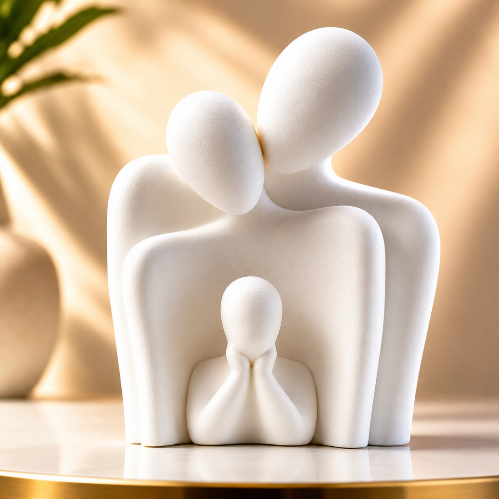Escultura Família Decorativa Minimalista Moderna Sala Quarto Escritório Luxo Premium por R$ 27,76