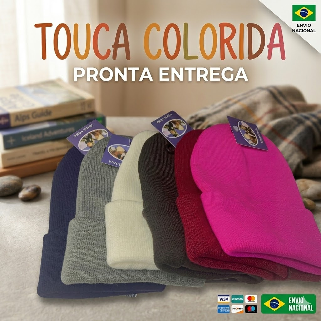 Touca Colorida Simples / estilo fino / chapéu de esportes de moda / Touca Lisa / Sportwear / Sportlife Tuca de frio