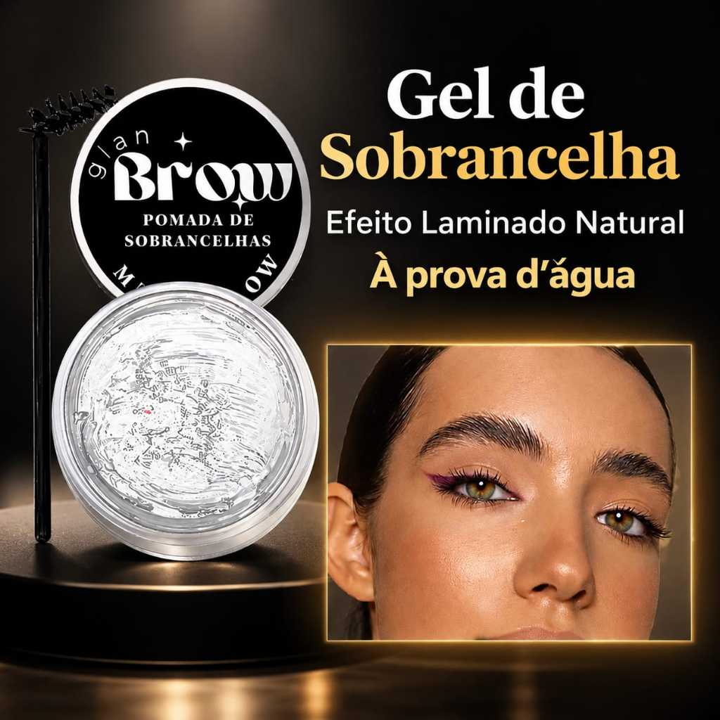 Gel de Sobrancelha Incolor Fixador Longa Duração 24h Efeito Laminado Natural À Prova D’Água