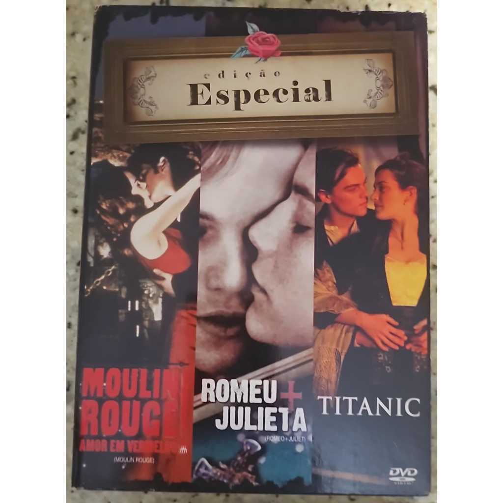 Box DVD 'Moulin Rouge! Romeu + Julieta e Titanic' (Edição Especial).