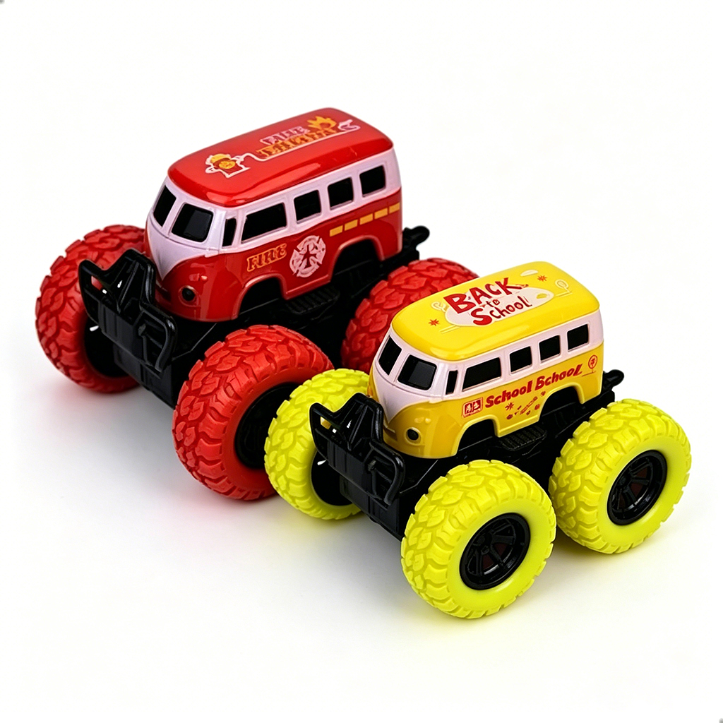 Carrinho de Inércia com Amortecedor, Stunt Car, Tração 4x4 – Brinquedo para Crianças