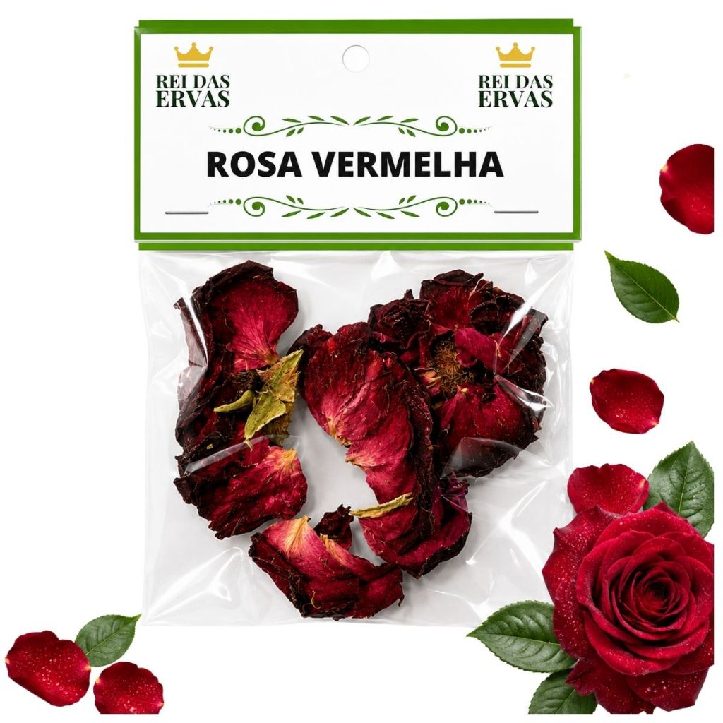 Rosa Vermelha Erva Banho Para Limpeza Energética e Purificação Unidade.