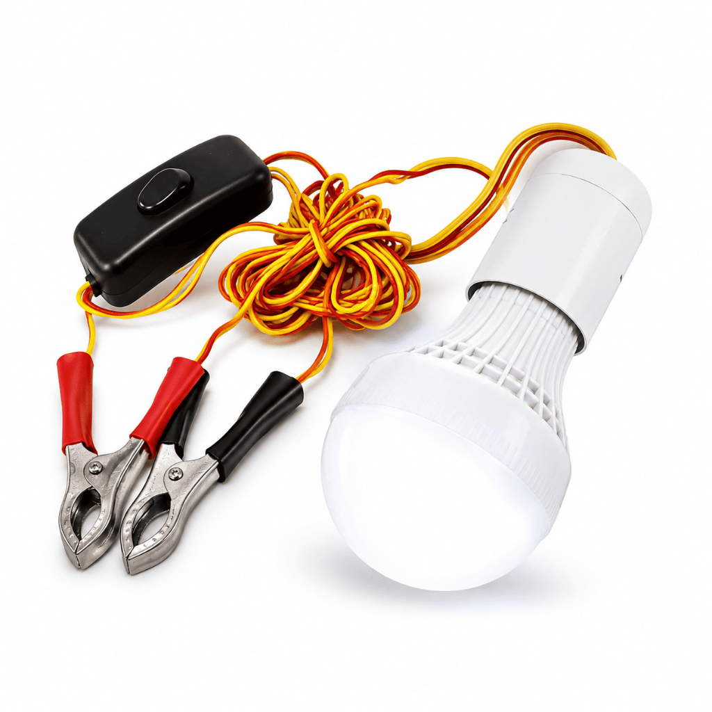Lâmpada Emergência Automotiva LED 12V Garra Jacaré