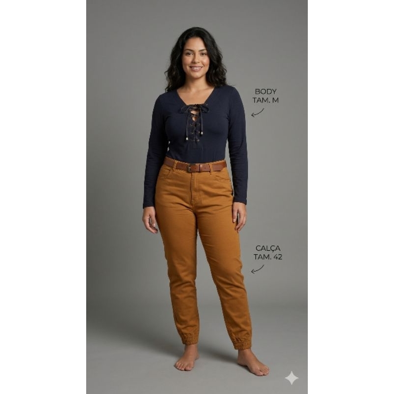 Calça Jogger Marrom Caramelo tam. 42 Paradox