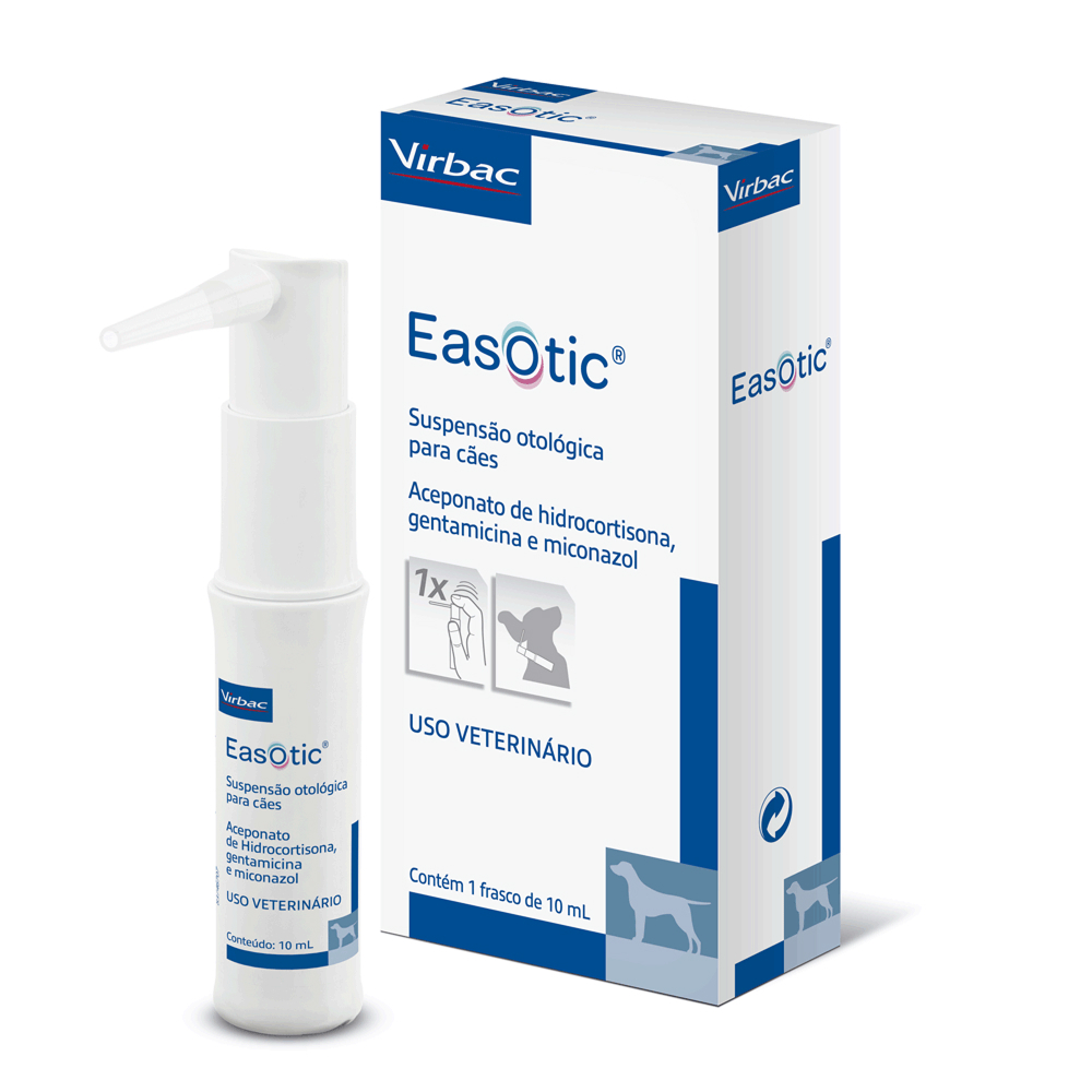 Easotic Virbac Solução De Tratamento Otológico Para Cães 10ml