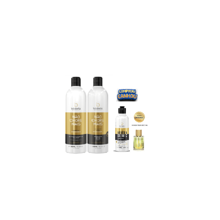 KIT Não Chore Mais Tratamento 2x350 ml + neutraquimic de 90 ml + óleo de 7 ml