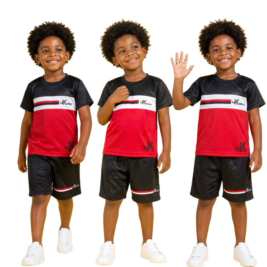 Conjunto infantil Kvani Joy - NESCAU - Kit com 2 peças camisa + short - Roupa infantil para meninos.