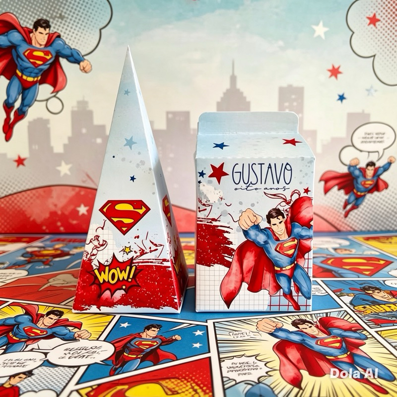 20 lembrancinhas Super man - caixinhas super man