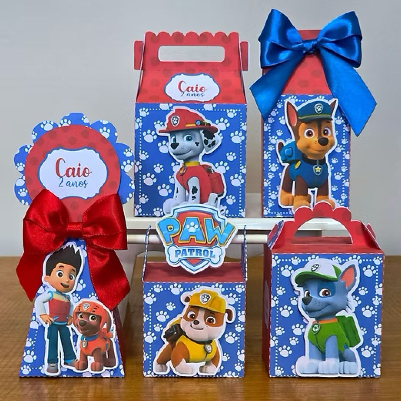 KIT FESTA Patrulha Canina Personalizado Lembrancinhas Aniversário Caixinha Personalizadas