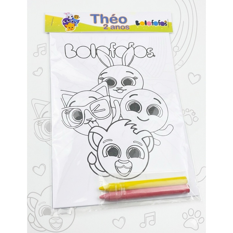 KIT COLORIR + GIZ BOLOFOFO PERSONALIZADO/LEMBRANCINHA DE FESTA /ANIVERSÁRIO /MENINO BOLOFOFO/ LEMBRANCINHA PERSONALIZADA