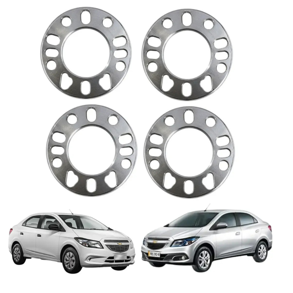 Kit 4 Espaçador 7mm Alargador Roda Prisma 4x100 4 E 5 Furos