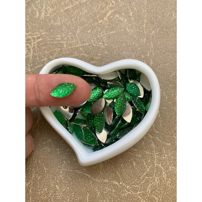 chaton navete verde 12x6mm para colagem bijuteria artesanato aplique