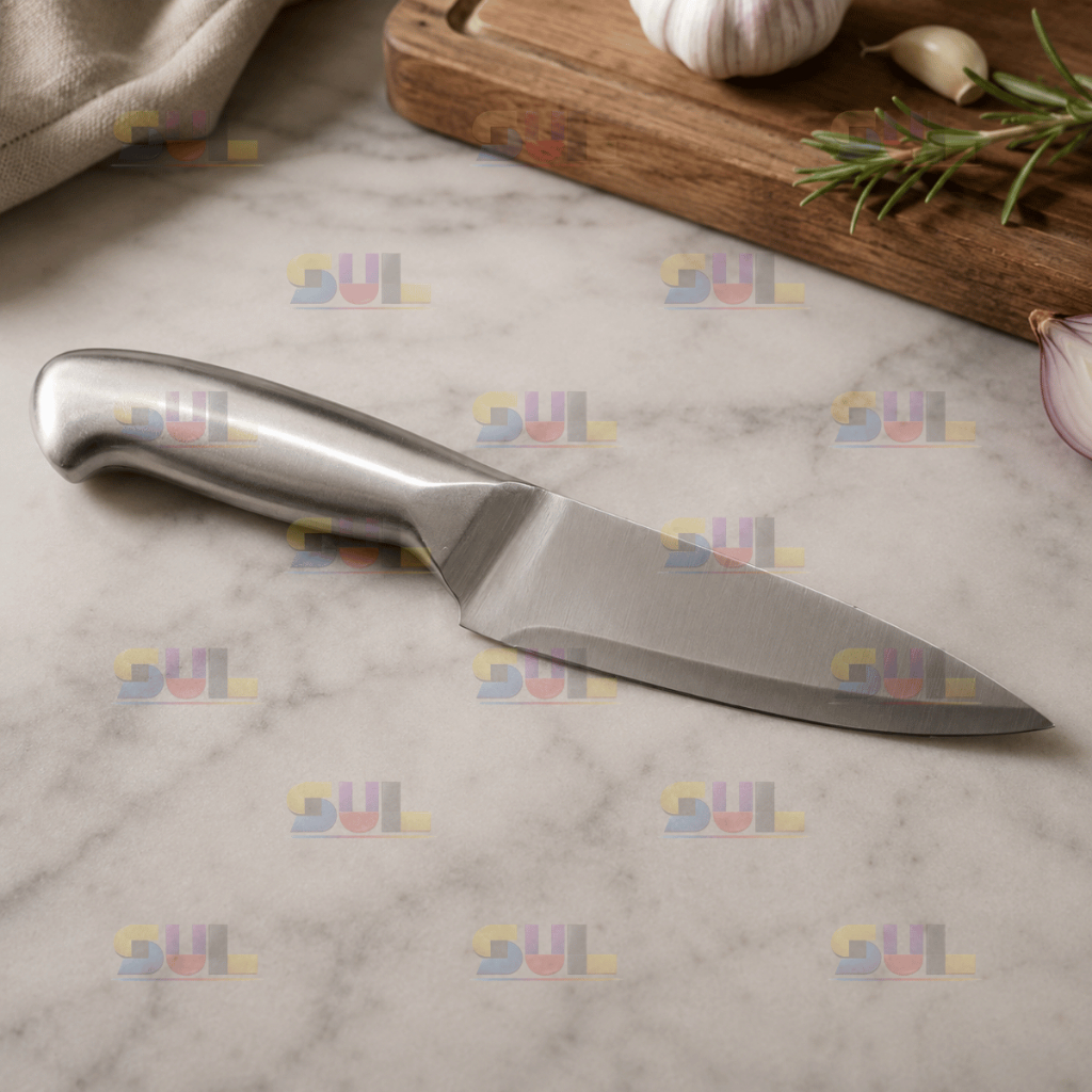 Faca de Corte Para Carnes Churrasco Peixe em AÇO ESCOVADO INOX Peixeira Cutelo Corte