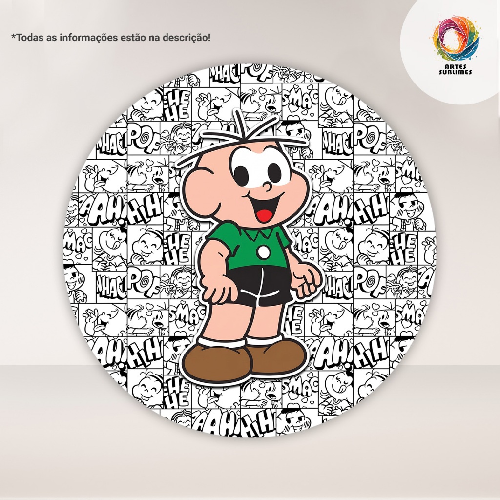 Capa de Painel Turma da Mônica - Cebolinha Redondo C/ Elástico